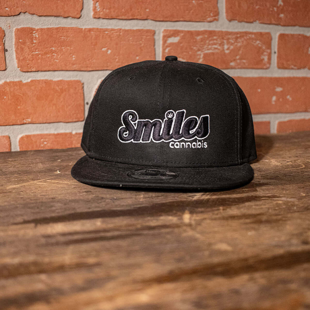 Logo Hat Black with Black/White Text