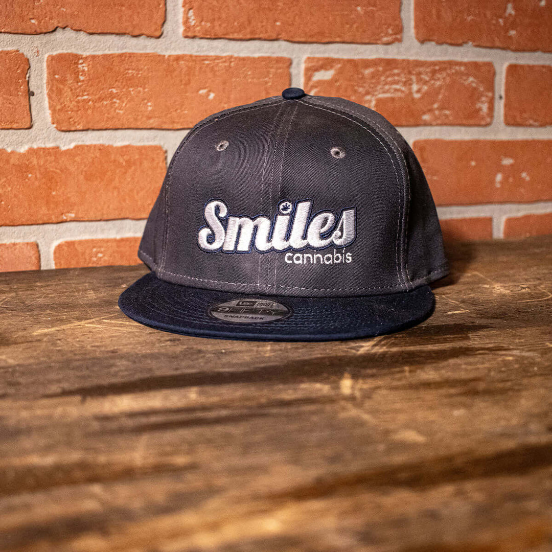 Logo Hat Gray/Blue with White/Blue Text